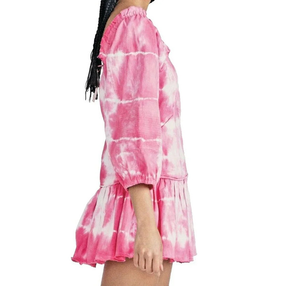 LoveShackFancy Sonoma Stretch Cotton Chai Tie Dye Mini Shift Dress Size … - Picture 2 of 13